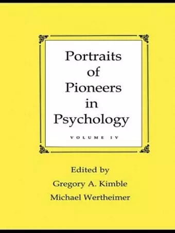 Portraits of Pioneers in Psychology cover