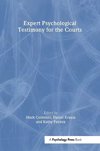 Expert Psychological Testimony for the Courts cover