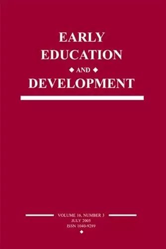 Early Education and Development cover