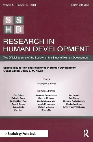 Risk and Resilience in Human Development cover