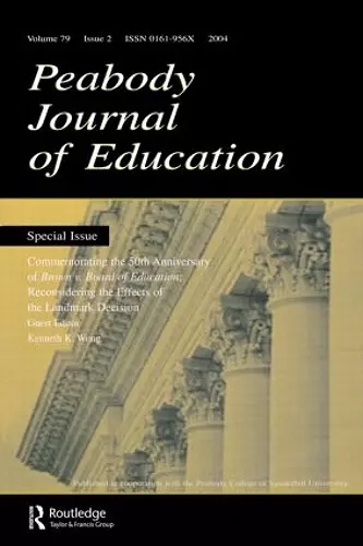 Commemorating the 50th Anniversary of brown V. Board of Education: cover