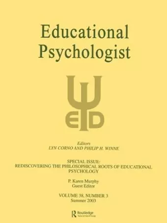 Rediscovering the Philosophical Roots of Educational Psychology cover