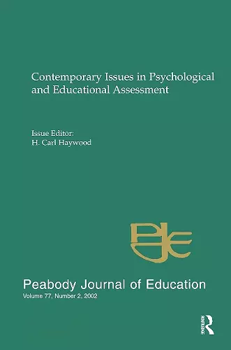 Contemporary Issues in Psychological and Educational Assessment cover