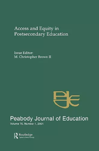 Access and Equity in Postsecondary Education cover