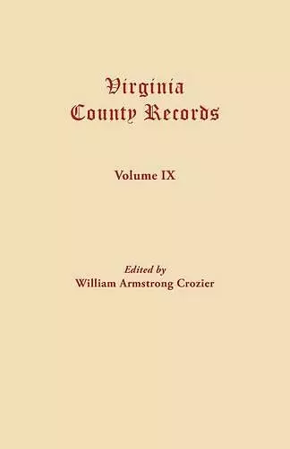 Virginia County Records--Miscellaneous County Records cover