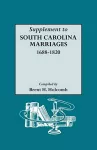 Supplement to South Carolina Marriages, 1688-1820 cover