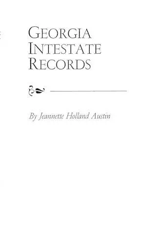 Georgia Intestate Records cover