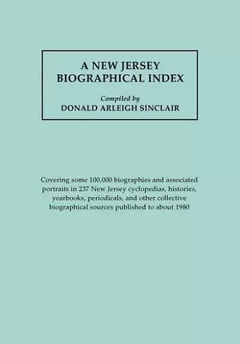 A New Jersey Biographical Index cover