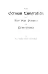 The German Emigration from New York Province into Pennsylvania cover