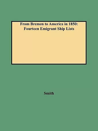 From Bremen to America in 1850 cover