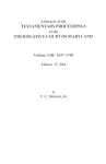 Abstracts of the Testamentary Proceedings of the Prerogatve Court of Maryland. Volume VIII cover