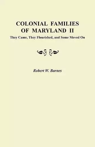 Colonial Families of Maryland II cover