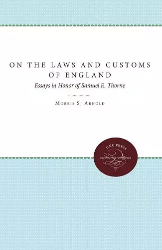 On the Laws and Customs of England cover