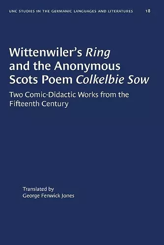 Wittenwiler's Ring and the Anonymous Scots Poem Colkelbie Sow cover