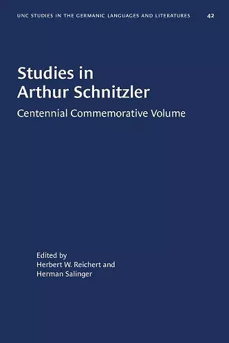 Studies in Arthur Schnitzler cover