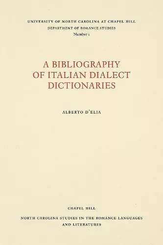 A Bibliography of Italian Dialect Dictionaries cover