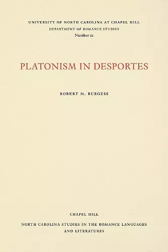 Platonism in Desportes cover