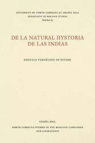 De La Natural Hystoria De Las Indias cover