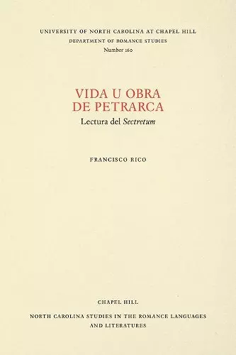 Vida u obra de Petrarca cover