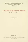 A Poetics of Art Criticism cover