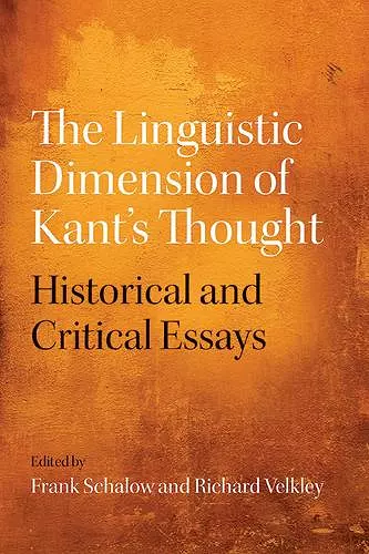 The Linguistic Dimension of Kant's Thought cover