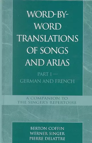 Word-By-Word Translations of Songs and Arias, Part I cover