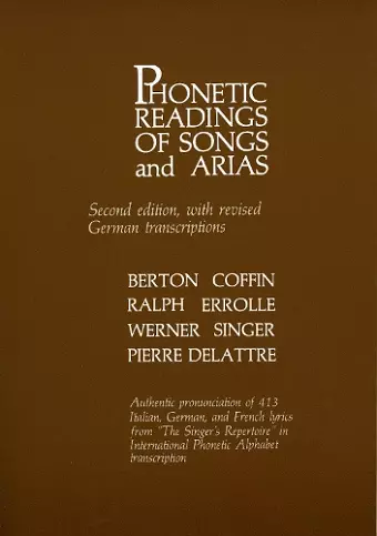 Phonetic Readings of Songs and Arias cover