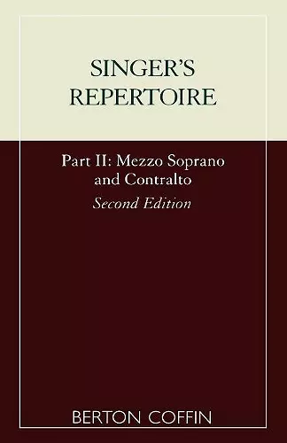 The Singer's Repertoire, Part II cover