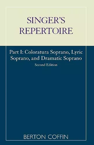 The Singer's Repertoire, Part I cover