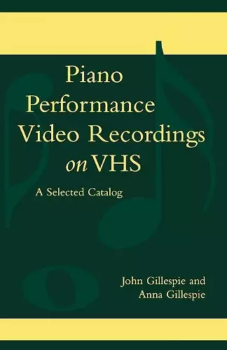 Piano Performance Video Recordings on VHS cover