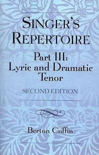 The Singer's Repertoire, Part III cover