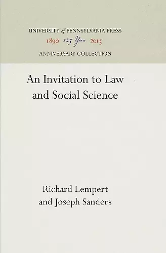 An Invitation to Law and Social Science cover