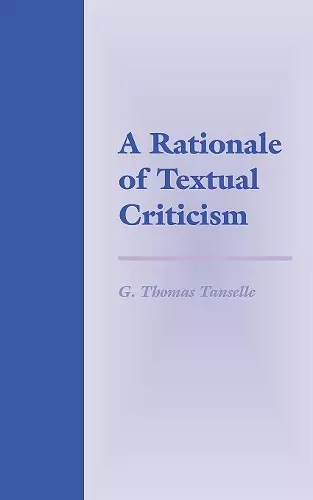 A Rationale of Textual Criticism cover