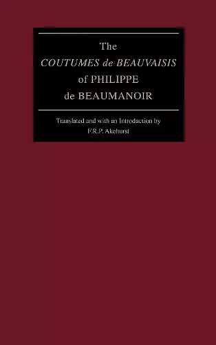 The "Coutumes de Beauvaisis" of Philippe de Beaumanoir cover