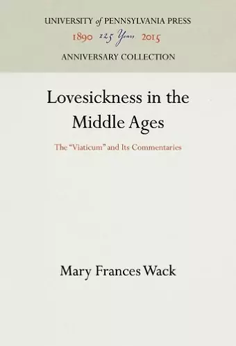 Lovesickness in the Middle Ages cover