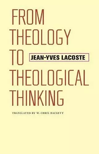 From Theology to Theological Thinking cover