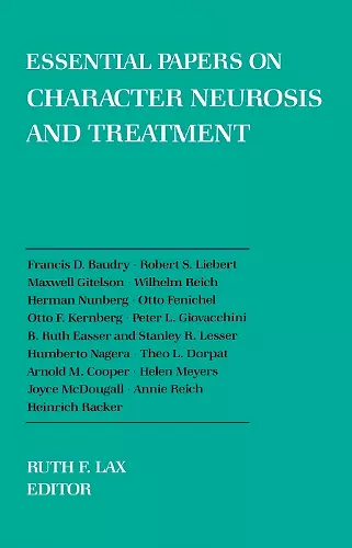 Essential Papers on Character Neurosis & Treatment cover