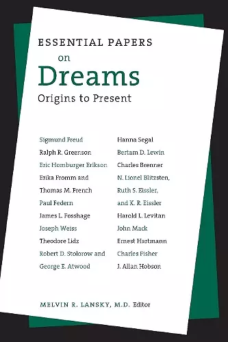 Essential Papers on Dreams cover