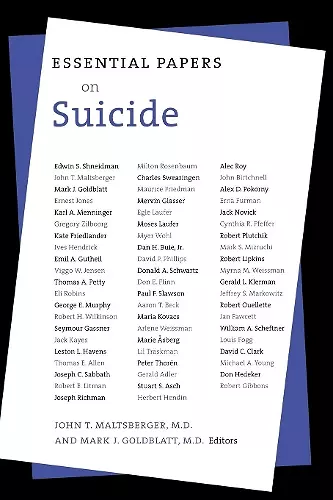 Essential Papers on Suicide cover