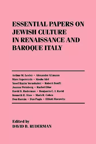 Essential Papers on Jewish Culture in Renaissance and Baroque Italy cover