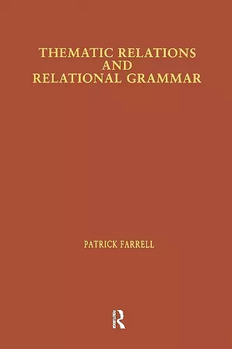 Thematic Relations and Relational Grammar cover