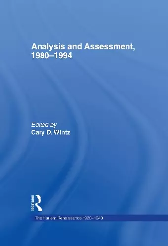 Analysis and Assessment, 1980-1994 cover