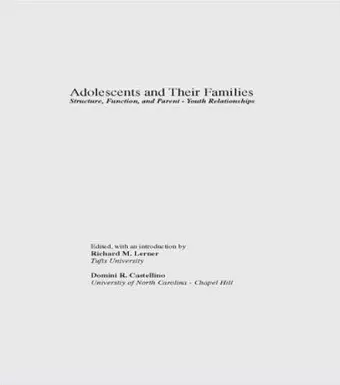 Adolescents and Their Families cover