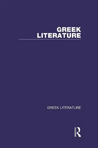 Greek Literature cover