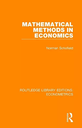 Mathematical Methods in Economics cover