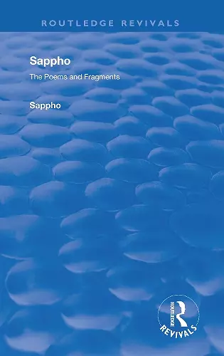 Revival: Sappho - Poems and Fragments (1926) cover