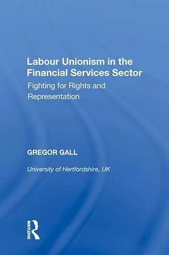 Labour Unionism in the Financial Services Sector cover