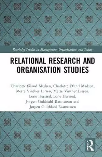 Relational Research and Organisation Studies cover