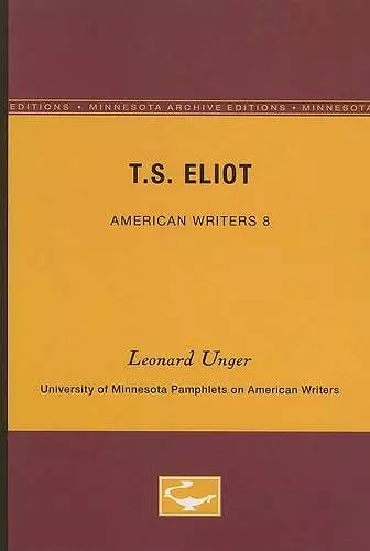 T.S. Eliot - American Writers 8 cover