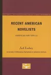 Recent American Novelists - American Writers 22 cover